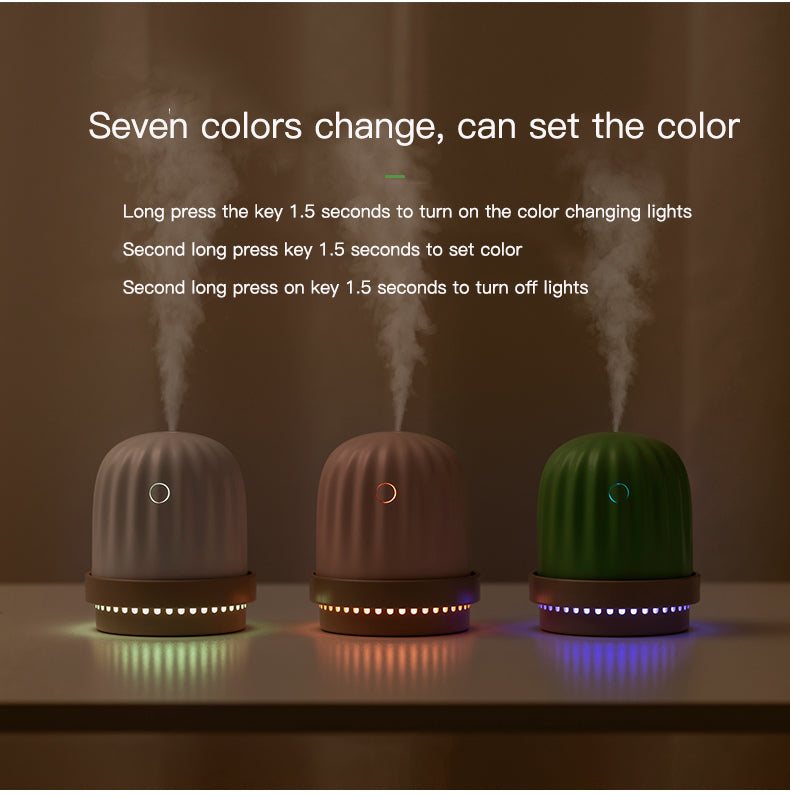 Cactus humidifier night light