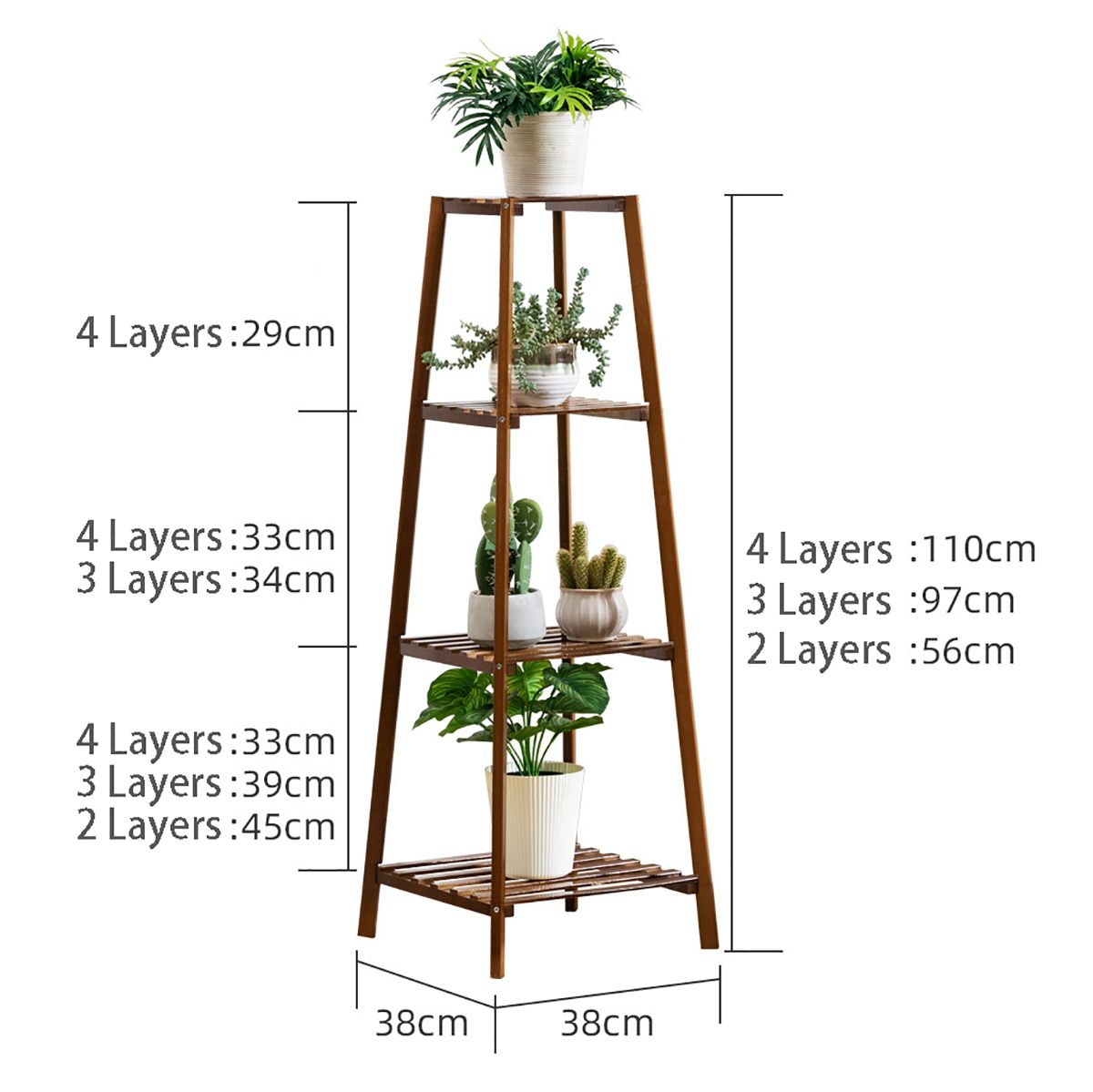 Flower Stand Wooden Balcony Nordic Shelf Potted Plant