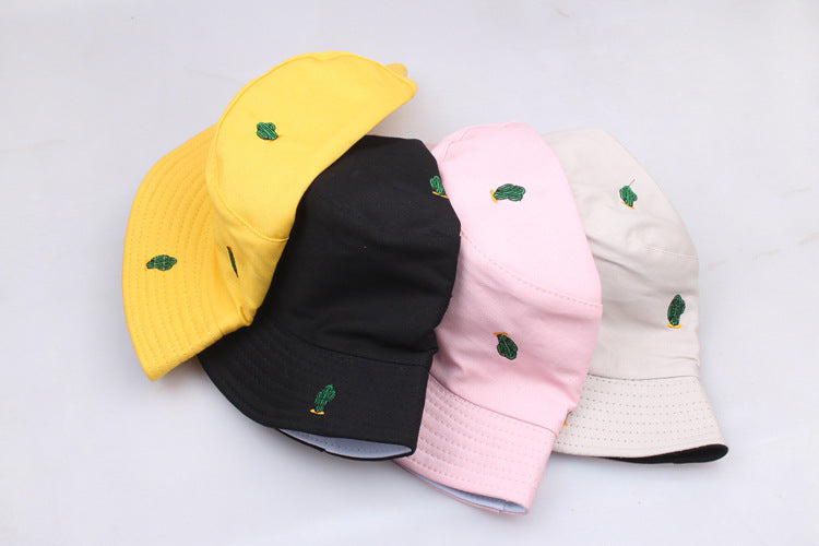 Cactus embroidery fisherman hat