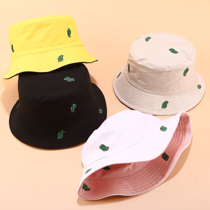 Cactus embroidery fisherman hat