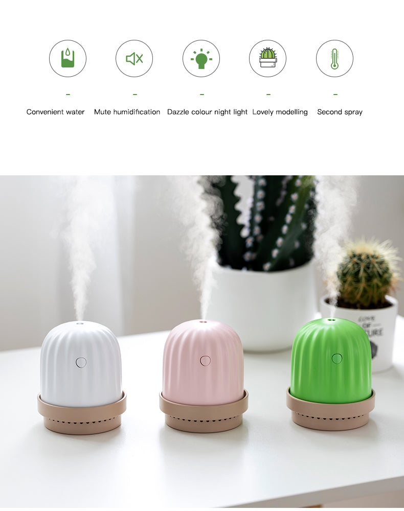 Cactus humidifier night light