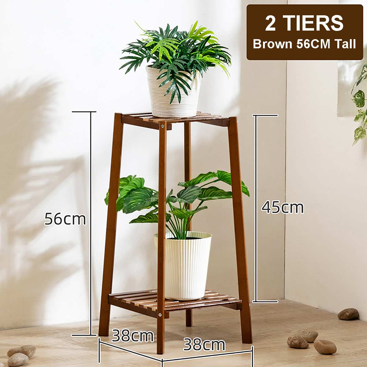 Flower Stand Wooden Balcony Nordic Shelf Potted Plant