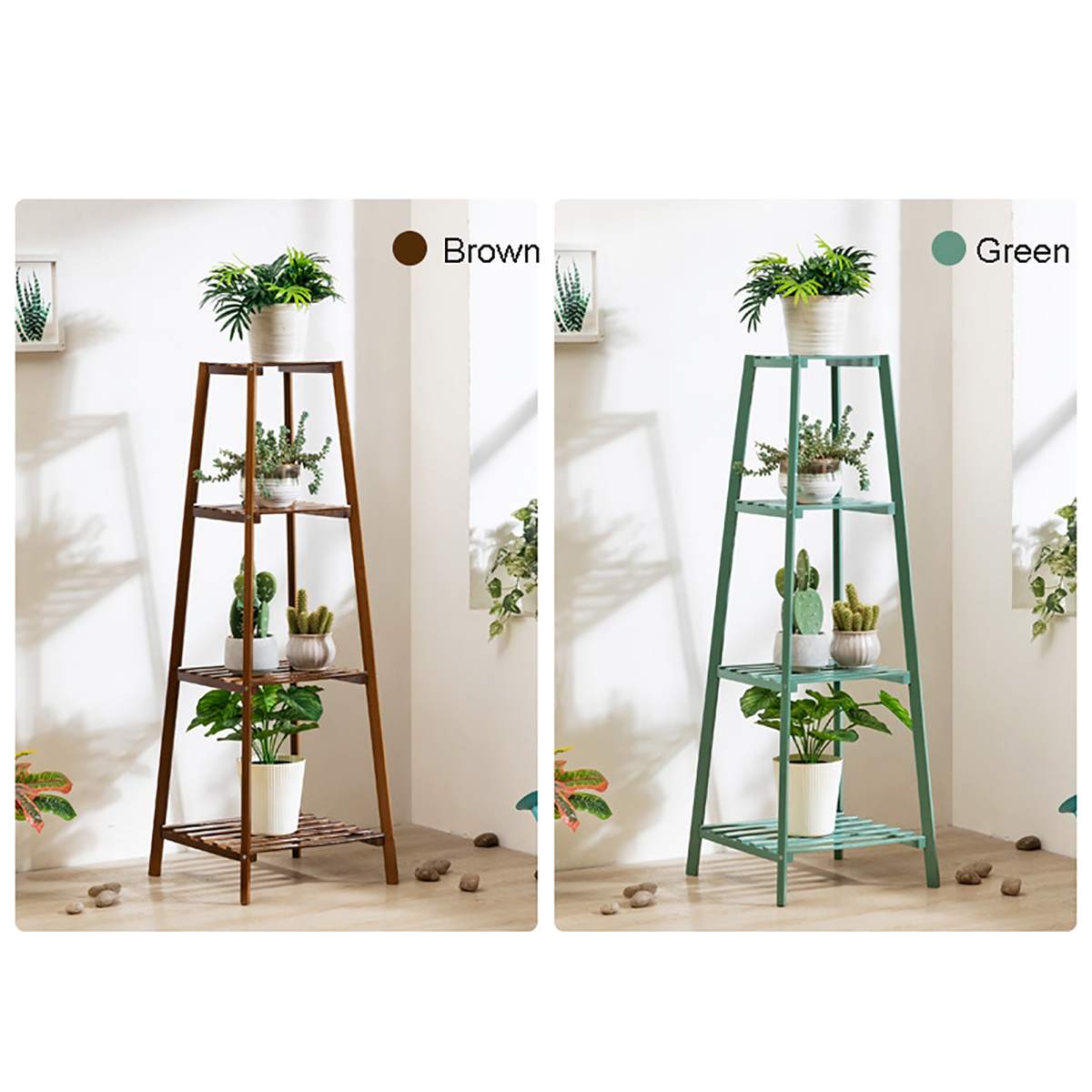 Flower Stand Wooden Balcony Nordic Shelf Potted Plant